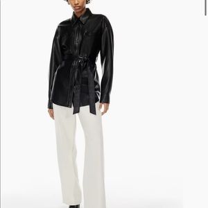 Babaton Ava belted leather shacket / jacket